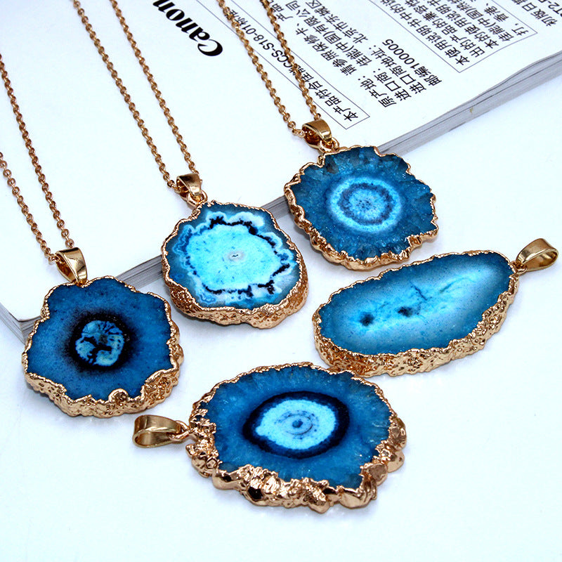 Collar de piedra de ágata natural de 10 piezas de sol de 10 piezas al por mayor